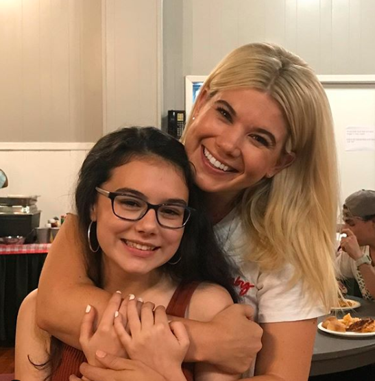 Julia with her co-actor from a drama series Outer Banks. 